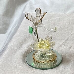Elegant Glass Hummingbird Sculpture